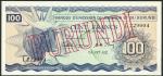 Banque dEmission du Rwanda et du Burundi, 100 Francs, 31 July 1962, serial number L229004, blue on g