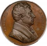 1824 Lafayette Portrait Medal. By Caunois. Fuld LA.1824.5, Olivier-35. Bronze. MS-64 BN (PCGS).