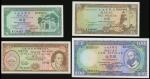 大西洋银行4枚一组，包括1976年5元，1981年5元及10元，以及1984年100元，AU至UNC品相，100元有微黄点