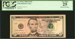 Fr. 1994-L. 2009 $5 Federal Reserve Note. San Francisco. PCGS Currency Very Fine 25. Solid Serial Nu