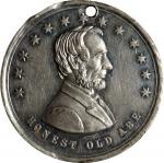1864 Abraham Lincoln Campaign Medal. Cunningham 3-050W, King-75, DeWitt-AL 1864-4. White Metal. Abou