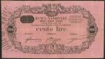 Banca Nazionale Negli Stati Sardi, 100 lire, 19 July 1871, serial number Ng 280, black on pink paper