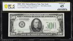 Fr. 2201-B. 1934 Dark Green Seal $500 Federal Reserve Note. New York. PCGS Banknote Choice Extremely