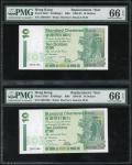香港补版纸币一组6枚，包括1994年渣打银行10元2枚，编号Z094794及Z087586，1996年汇丰银行20元2枚，编号ZZ127436及ZZ127437，1994年中国银行20元2枚，编号ZZ