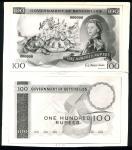 Government of Seychelles, archival photograph of 100 rupees, ND (1968-75), black and white, giant to