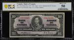 CANADA. Bank of Canada. 10 Dollars, 1937. BC-24a. PCGS Banknote About Uncirculated 50.