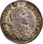 French Colonies. 1670-A 5 sols. Paris mint. Martin 8-C, W-11605. MS-62 (PCGS).