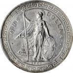 1907-B年英国贸易银元站洋一圆银币。孟买铸币厂。 GREAT BRITAIN. Trade Dollar, 1907-B. Bombay Mint. Edward VII. PCGS MS-63 