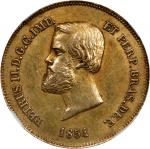 BRAZIL. 5000 Reis, 1854. Rio de Janeiro Mint. Pedro II. NGC MS-62.