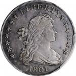 1801 Draped Bust Silver Dollar. BB-211, B-1. Rarity-3. EF-40 (PCGS).