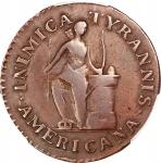 1785 Inimica Tyrannis / Confederatio. W-5635, Breen-1124. Rarity-7-. Copper. INIMICA TYRANNIS AMERIC