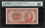 民国二十五年中央银行壹圆，编号Y821355，PMG 40. Central Bank of China, (Pick 211a), PMG 40 Extremely Fine1 Yuan, 1936