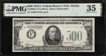 Fr. 2202-F. 1934A $500  Federal Reserve Note. Atlanta. PMG Choice Very Fine 35.