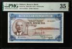 MALAWI. The Reserve Bank of Malawi. 10 Kwacha, 1964 (ND 1971). P-8a. PMG Choice Very Fine 35.