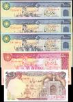 1981年伊朗马尔卡齐银行100，500 & 10000 里亚尔。五张。IRAN. Lot of (5). Bank Markazi Iran. 100, 500 & 10,000 Rials, 19