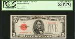 Fr. 1528*. 1928C $5 Legal Tender Star Note. PCGS Currency Choice About New 55 PPQ.
