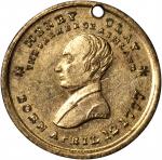 1844 Henry Clay. DeWitt-HC 1844-38. Brass. 24.2 mm. Choice About Uncirculated, pierced.