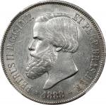 BRAZIL. 2000 Reis, 1888. Rio de Janeiro Mint. Pedro II. NGC MS-62.