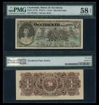 El Banco de Occidente, Guatemala, 1 Peso (Quezaltenango), 9 June 1920, serial number 3672821, black 