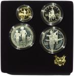 1995年美国亚特兰大夏季奥林匹克运动会纪念币一套4枚，带原盒，UNC