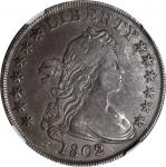 1802/1 Draped Bust Silver Dollar. BB-233, B-2. Rarity-4. Wide Date. VF Details--Stained (NGC).
