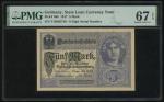 1917年德国国家贷款流通票5马克，编号T13005749，PMG 67EPQ