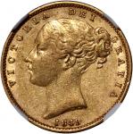 1849年英国索维林金币，NGC AU55，编号6136477-006
