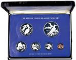 British Virgin Island Proof set -1973 1st Coin age 6 exotic birds (1,5,10,20,50 Cents, $1) toned 197