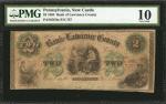 New Castle, Pennsylvania. Bank of Lawrence County. 1864 $2. PMG Very Good 10.