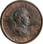 GREAT BRITAIN. Penny, 1807. Soho (Birmingham) Mint. George III. NGC MS-67 Brown.
