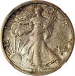 1917-D Walking Liberty Half Dollar. Obverse Mintmark. MS-64+ (NGC).