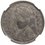 BRITISH INDIA: Victoria, Queen, 1837-1876, AR ½ rupee, 1876(b), KM-475, pleasing gray toning, staine