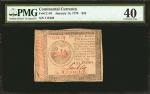 CC-94. Continental Currency. January 14, 1779. $35. PMG Extremely Fine 40.