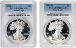 Lot of (2) Proof Silver Eagles. Proof-70 Deep Cameo (PCGS).