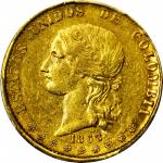 COLOMBIA. 1868 10 Pesos. Medellín mint. Restrepo M333.4. AU-55 (PCGS).
