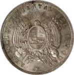 URUGUAY. Peso, 1877-A. Paris Mint. NGC MS-65.