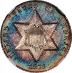 1873 Silver Three-Cent Piece. Close 3. Proof-67 Cameo (NGC).
