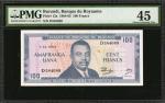 BURUNDI. Banque Du Royaume. 100 Francs, 1964-65. P-12a. PMG Choice Extremely Fine 45.