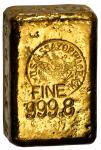 1928 New York Assay Office Gold Ingot. 38 x57 x 22 mm. 27.44 ounces, .9998 fine.