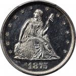 1875 Twenty-Cent Piece. Proof-61 (PCGS).