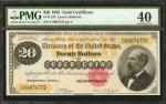 Fr. 1178. 1882 $20 Gold Certificate. PMG Extremely Fine 40.