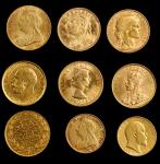 1894-1962年无面值金币一组9枚 MIXED LOTS. Nonet of Gold Denominations (9 Pieces)