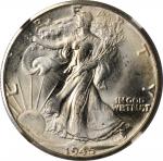 1945-D Walking Liberty Half Dollar. MS-66 (NGC).
