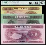 1953年第二版人民币壹角、贰角、伍角/PMG 66EPQ、65EPQ、67EPQ