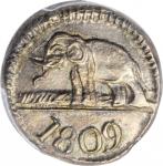 1809年锡兰24 Stivers。科伦坡造币厂。乔治三世。CEYLON. 24 Stivers, 1809. Colombo Mint. George III. PCGS MS-63 Gold Sh