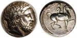 古希腊马其顿帝国银币，铸工精细，GVF，罕见