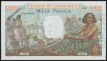TAHITI. Banque De LIndo Chine. 1,000 Francs, ND (1940-57). P-15s.