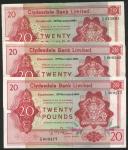 Scotland, a group of 8x £20 notes consisting of: Clydesdale Bank, 19.11.1964, serial number C/D 0091
