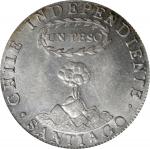 CHILE. Peso, 1822-SANTIAGO FI. Santiago Mint. PCGS MS-61.