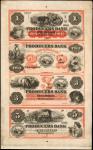 McCleansboro, Illinois. Producers Bank. November 1, 1860. Uncut Sheet $1-$2-$3-$5. Choice Very Fine.